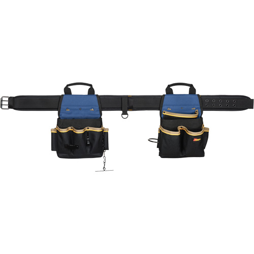 Combin&eacute;s de ceinture &agrave; outils &agrave; 20 pochettes, Polyester, Noir O-Max