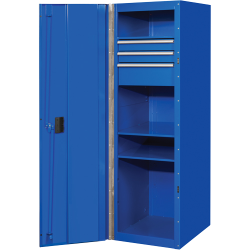 Armoire lat&eacute;rale s&eacute;rie RX, 3 tiroirs, 19" la x 25" p x 61" h, Bleu O-Max