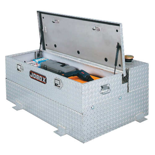 R&eacute;servoir de transfert pour carburant & coffre en aluminium, Aluminium, Capacit&eacute; 74 gal., Argent O-Max