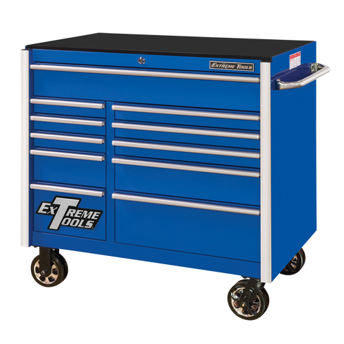 Armoire roulante pour outils s&eacute;rie RX, 11 tiroirs, 41-1/2" la x 25-1/2" p x 40-1/2" h, Bleu O-Max