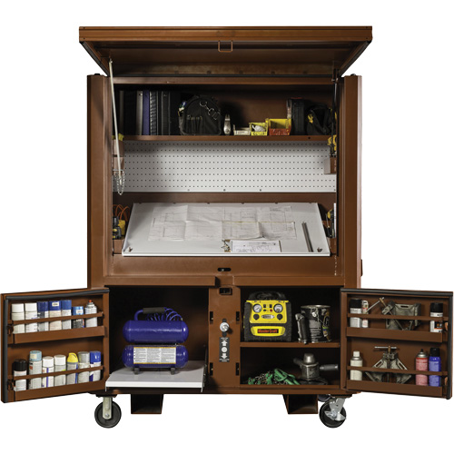 Field Office Jobsite Box, 33" W x 63" D x 80" H, Steel, Red O-Max