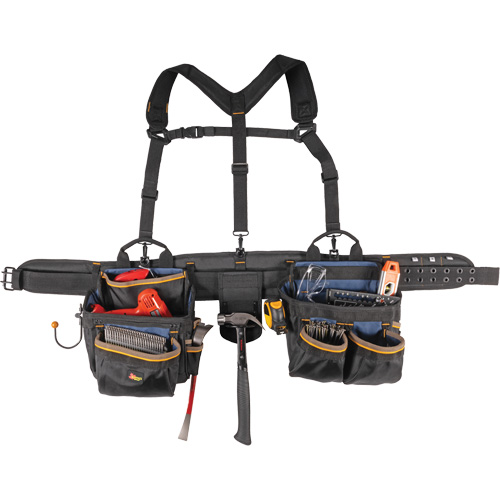 Ceinture &agrave; outils de luxe, Polyester, Noir O-Max