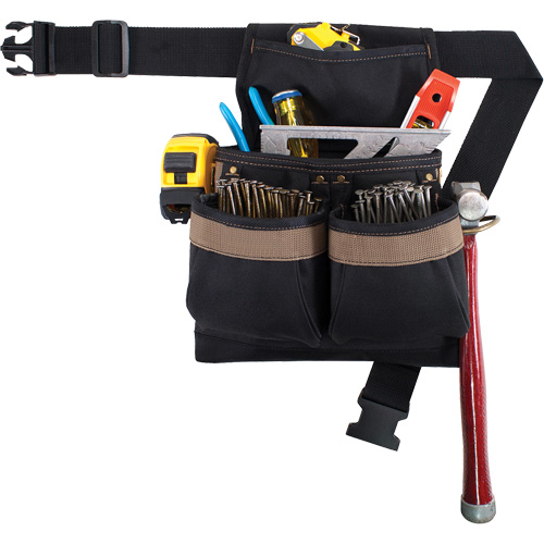 Small Deluxe Tool Belt, Polyester, Black O-Max