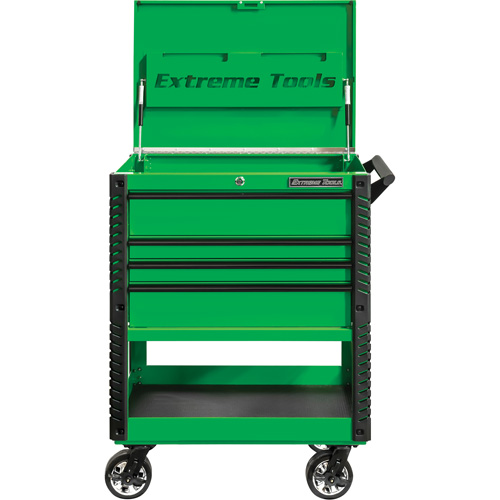 Chariot &agrave; outil s&eacute;rie EX de luxe, 4 tiroirs, 22-7/8" lo x 33" la x 44-1/4" h, Vert O-Max