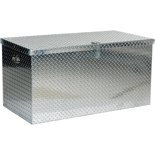 Aluminum Treadplate Portable Tool Box, 25-1/16" D x 49-1/4" W x 24" H, Silver O-Max
