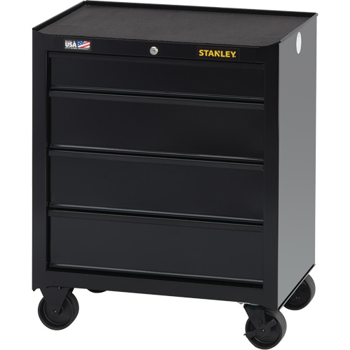 100 Series Rolling Tool Chest, 4 Drawers, 26-1/2" W x 18" D x 32" H, Black O-Max