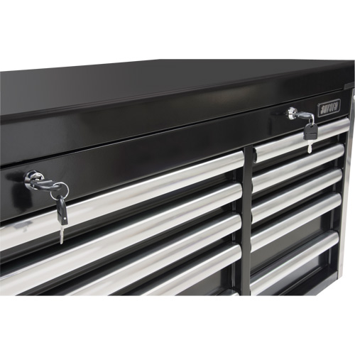 Industrial Tool Chest, 41" W, 10 Drawers, Black O-Max