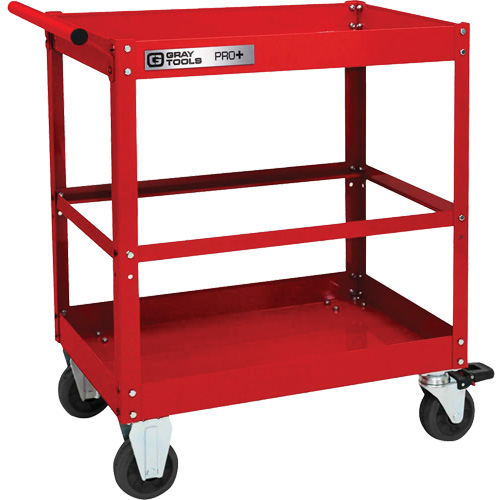 PRO+ Series Heavy-Duty Utility Cart, 2 Tiers, 30-1/5" x 38-1/3" x 19-1/2" O-Max