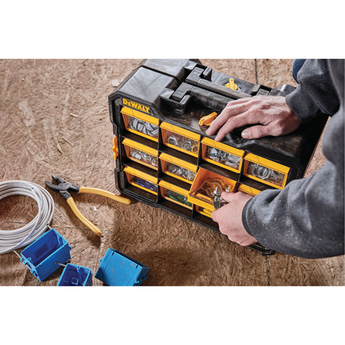 Organisateur Flip-Bin, 3-7/8" la x 17-3/4" p x 13-7/8" h, Noir/Jaune O-Max