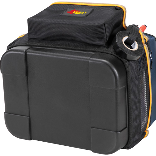 Porte-outils &eacute;lectrique/CHVAC &agrave; base moul&eacute;e, Polyester balistique, 20 pochettes, Noir/Bleu O-Max