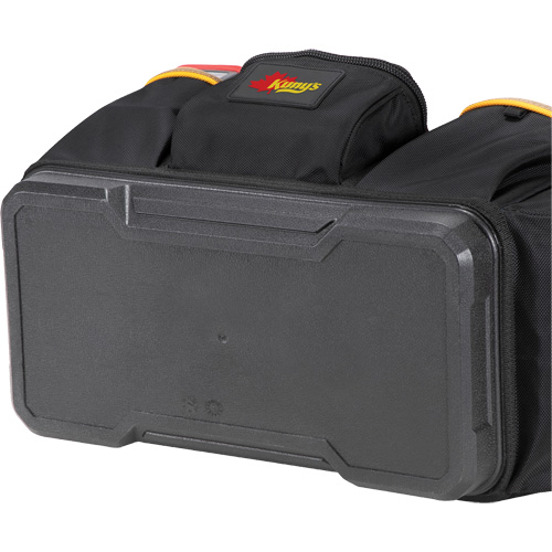 Molded Base Open-Top Tool Box, Ballistic Polyester, 17 Pockets, Black/Blue O-Max