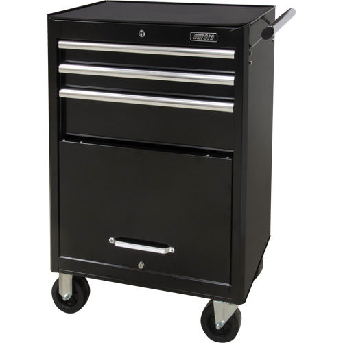 Industrial Tool Cart, 3 Drawers, 29-4/5" W x 21-1/5" D x 38-4/5" H, Black O-Max