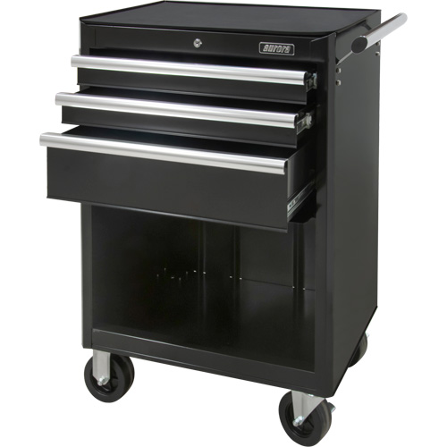 Industrial Tool Cart, 3 Drawers, 29-4/5" W x 21-1/5" D x 38-4/5" H, Black O-Max