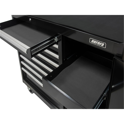 Industrial Tool Cart, 8 Drawers, 44-3/10" W x 21-1/10" D x 36-7/10" H, Black O-Max