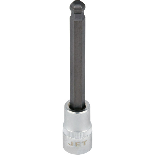 Bit Socket, Hex Ball, 1/8" x 4" L, 3/8" Drive O-Max