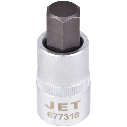 Bit Socket, Hex, 9/16" x 2" L, 1/2" Drive O-Max