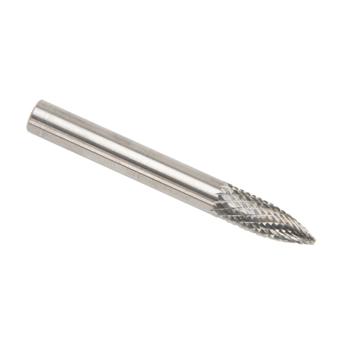 CLEVELAND Solid Carbide Burrs - Tree Shape Pointed End, SG-1, 1/4" Dia., 1/8" Shank O-Max