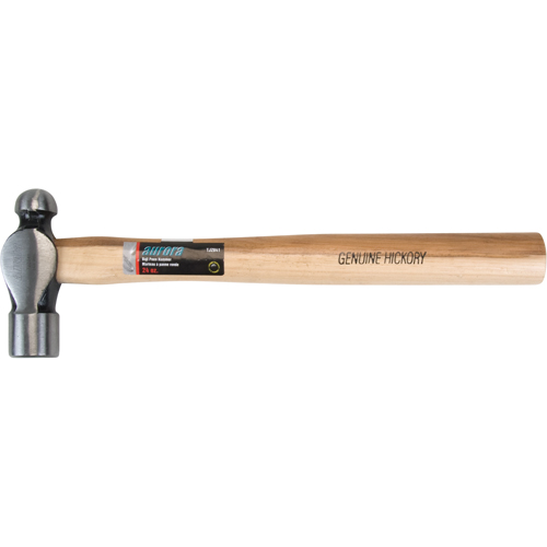 Ball Pein Hammer, 24 oz. Head Weight, Plain Face, Wood Handle O-Max