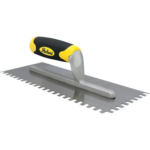 Truelles dent&eacute;es avec prise Ergo-Grip pour lapplication des adh&eacute;sifs O-Max