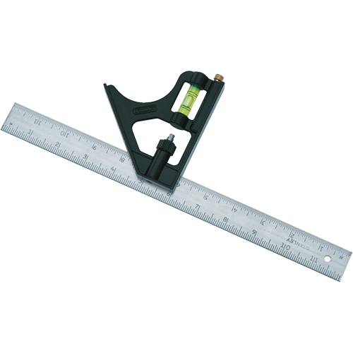 Combination Square, 12" L, 1/8"/1/16"/1/32" Graduations O-Max