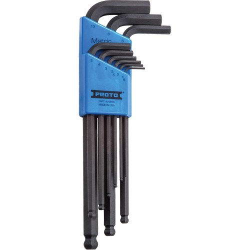 Round Head Hex Key Set, 9 Pcs., Metric O-Max