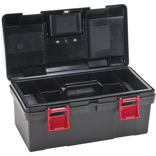 Coffres &agrave; outils en plastique, 17-1/2" la x 9-1/2" p x 8" h, Noir O-Max