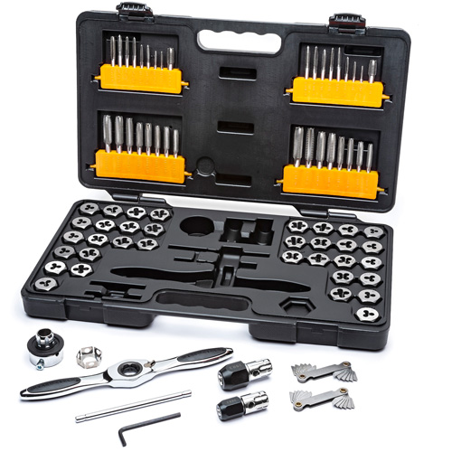 SAE/Metric Ratcheting Tap & Die Set, 77 Pieces O-Max