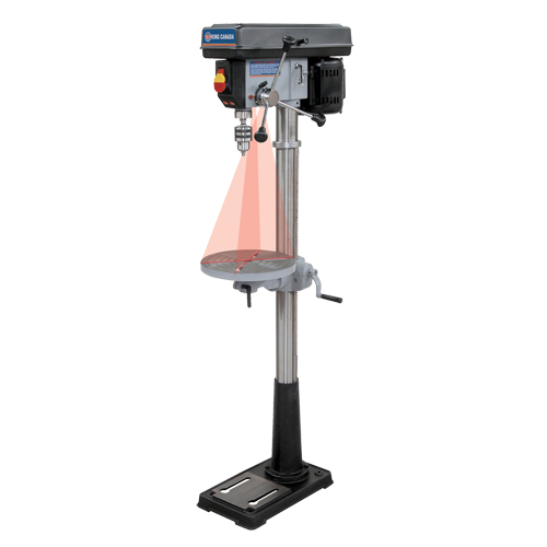 Floor Drill Presses With Laser, 13", 5/8" Chuck, 3600 RPM O-Max