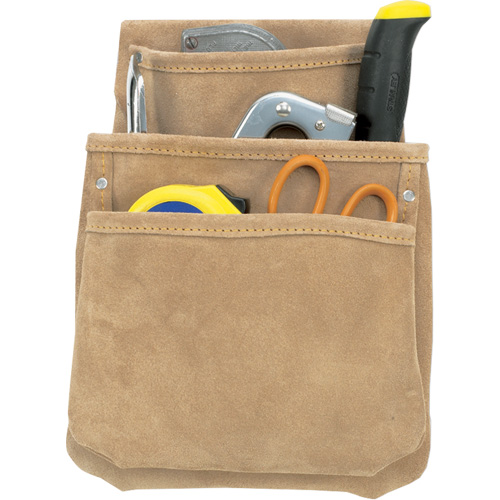 Sac Pour Pl&acirc;trier, Porte-outil multiple, Cuir, 3 Poches O-Max