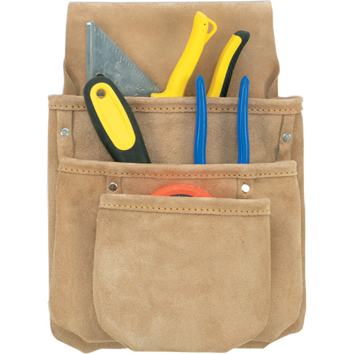 Drywall Tool Pouch, Multiple Tool Holder, Leather, 3 Pockets O-Max