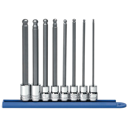 Jeu de douilles m&eacute;triques &agrave; embout sph&eacute;rique, Hexagonale, Prise 3/8", 8 mrcx O-Max
