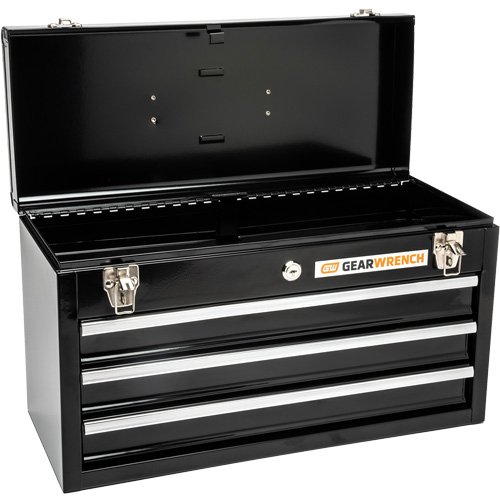 Boîte &agrave; outils portative, 20" la, 3 tiroirs, Noir O-Max