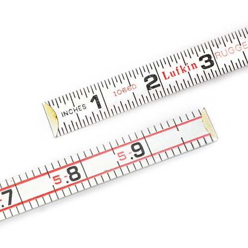 Folding Wood Rule, 6' L, Wood, 1/6" Graduations O-Max
