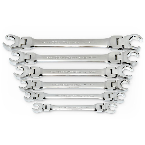 Wrench Set, Flare Nut/Flex Head, 6 Pieces, Metric O-Max