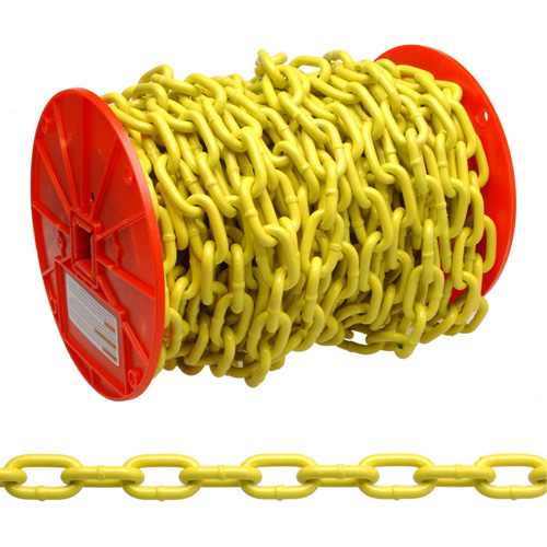 Chaîne ronde &eacute;prouv&eacute;e, Acier &agrave; faible teneur en carbone, 1/4" x 60' (18,3 m) l, Calibre 30, Charge d'utilisation 1300 lb (0,65 tonne) O-Max