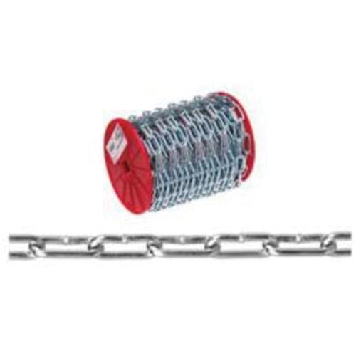 Chaîne droite, Acier &agrave; faible teneur en carbone, 2/0 x 120' (36,6 m) l, Charge d'utilisation 520 lb (0,26 tonne) O-Max