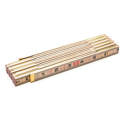 Folding Rule, 6' L, Wood, 1/16" Graduations O-Max