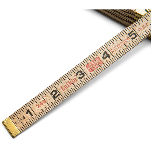 Folding Rule, 6' L, Wood, 1/16" Graduations O-Max
