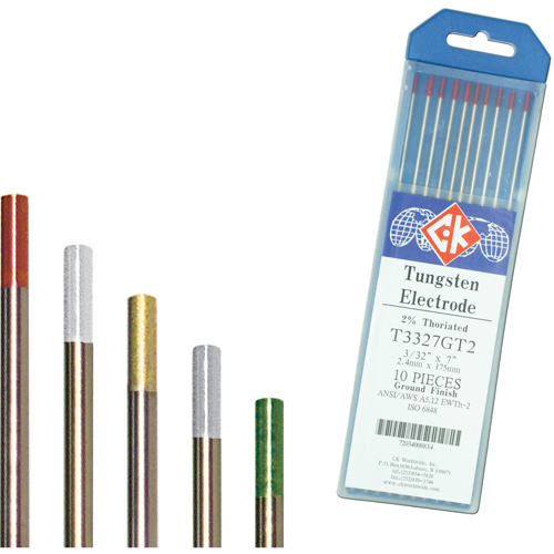 &eacute;lectrodes de tungst&egrave;ne, 0,020" dia. x 7" lo O-Max