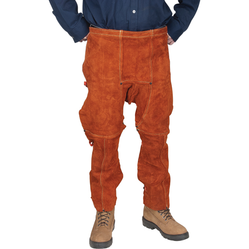 Leather Split Leg Apron & Chaps, 40" L, Lava Brown O-Max