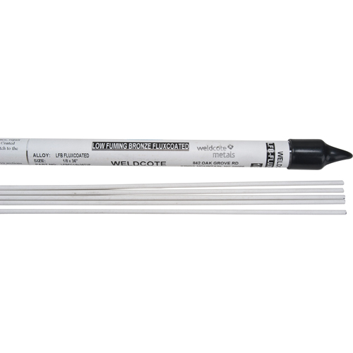 36" Cut Length TIG Rods, 3/32", Low Fuming Bronze-flux coated O-Max