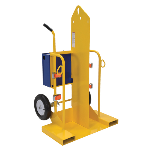 Welding Cylinder Torch Cart, Pneumatic Wheels, 24" W x 19-1/2" L Base, 500 lbs. O-Max