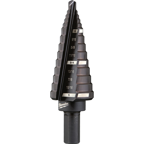 Foret &eacute;tag&eacute; no 8, 1/2" - 1", Incr&eacute;ments de 1/16", Acier rapide O-Max