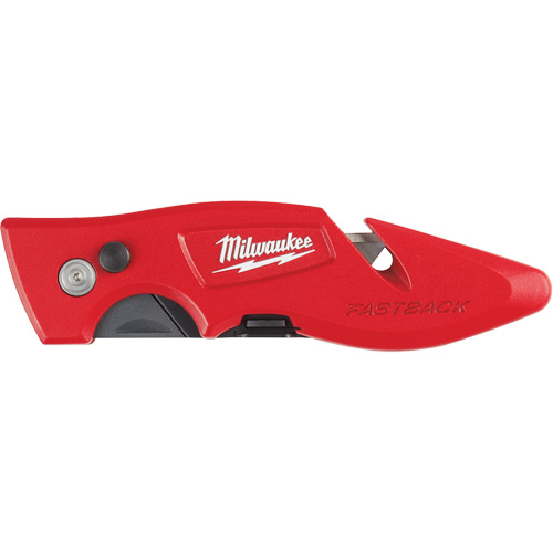 Couteau utilitaire rabattable Fastback, 2" lame, lame en Acier au carbone, poign&eacute;e en M&eacute;tal O-Max