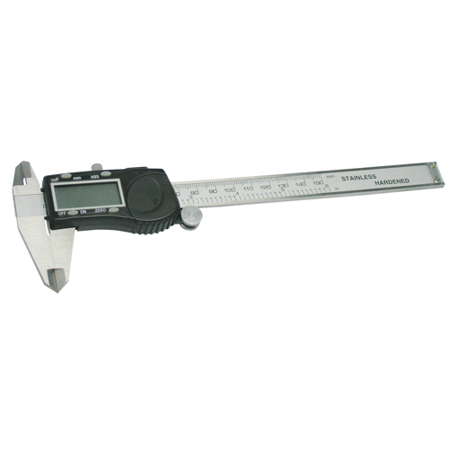 Digital Fractional Caliper, 0.005" (0.01 mm) Resolution, 0" - 6" ( 0 mm - 150 mm) Range O-Max