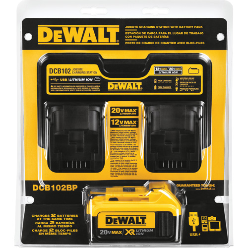 Borne de recharge pour chantier et bloc-piles 4,0 Ah, 12 V/20 V, Lithium-ion O-Max