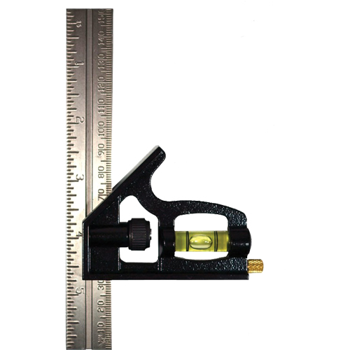 Johnson 406EM - Combination Square, 6" x 1" L, 1/32" Graduations, Steel, Plain O-Max