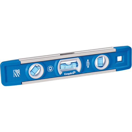 Niveau torpille True Blue, 9" lo, Aluminium, 3 fioles, Magn&eacute;tique O-Max