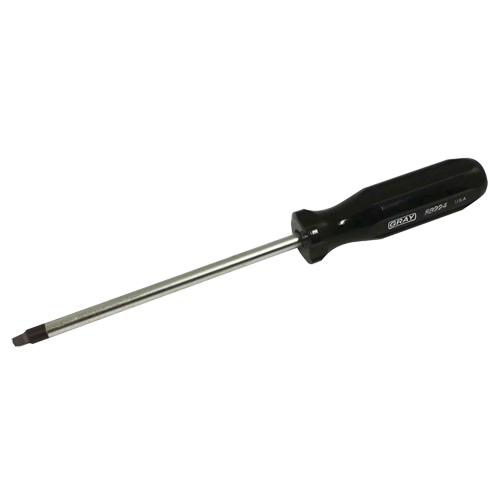 Tournevis &agrave; pointe carr&eacute;e, Tige de #4, Ronde, 9-3/4" lo, Prise en Plastique O-Max