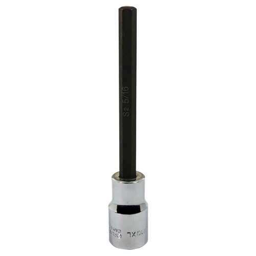Socket, Hex, 5/16" x 5" L, 1/2" Square Drive Drive O-Max